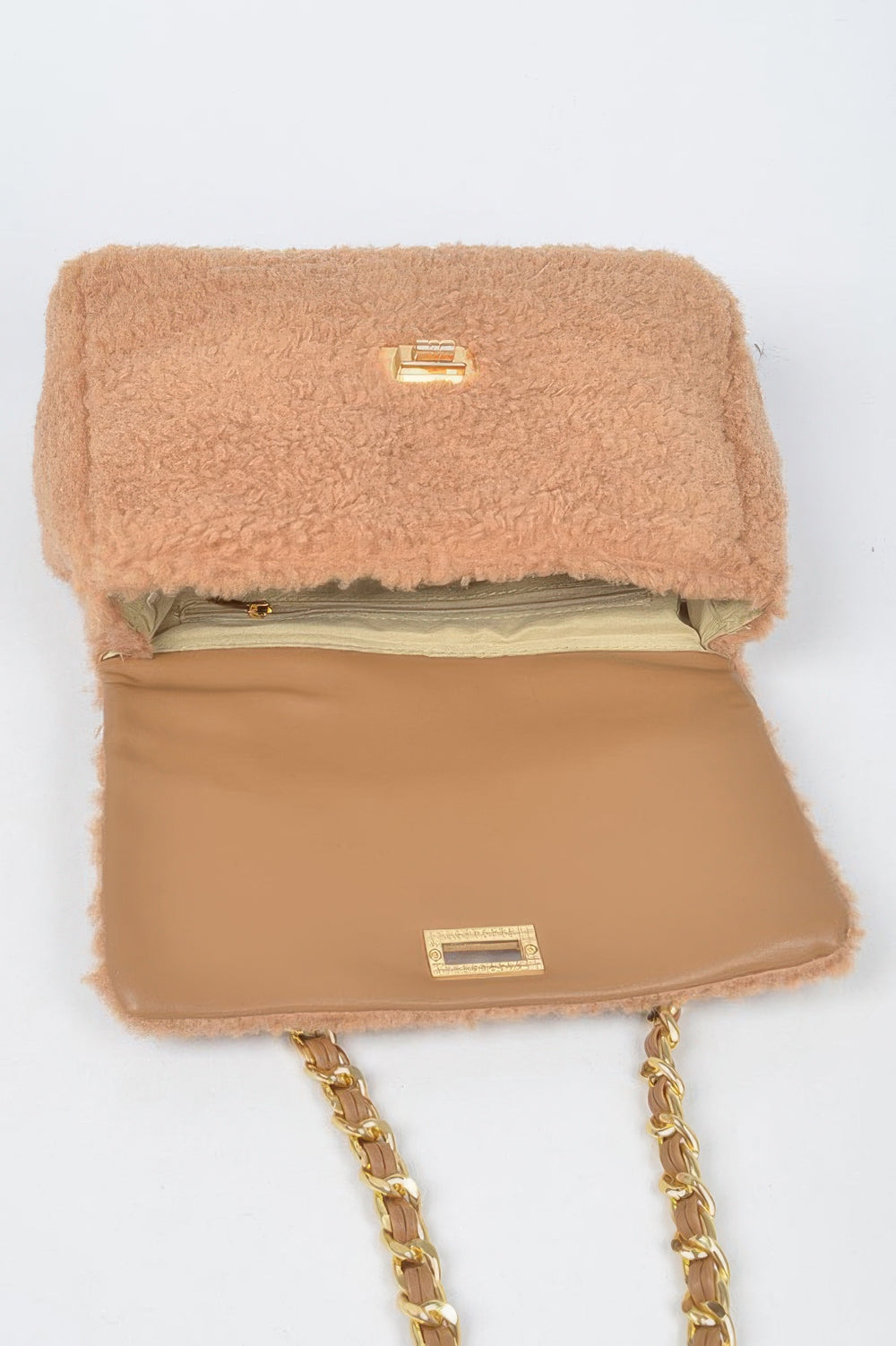 Faux Fur Chain Shoulder Bag