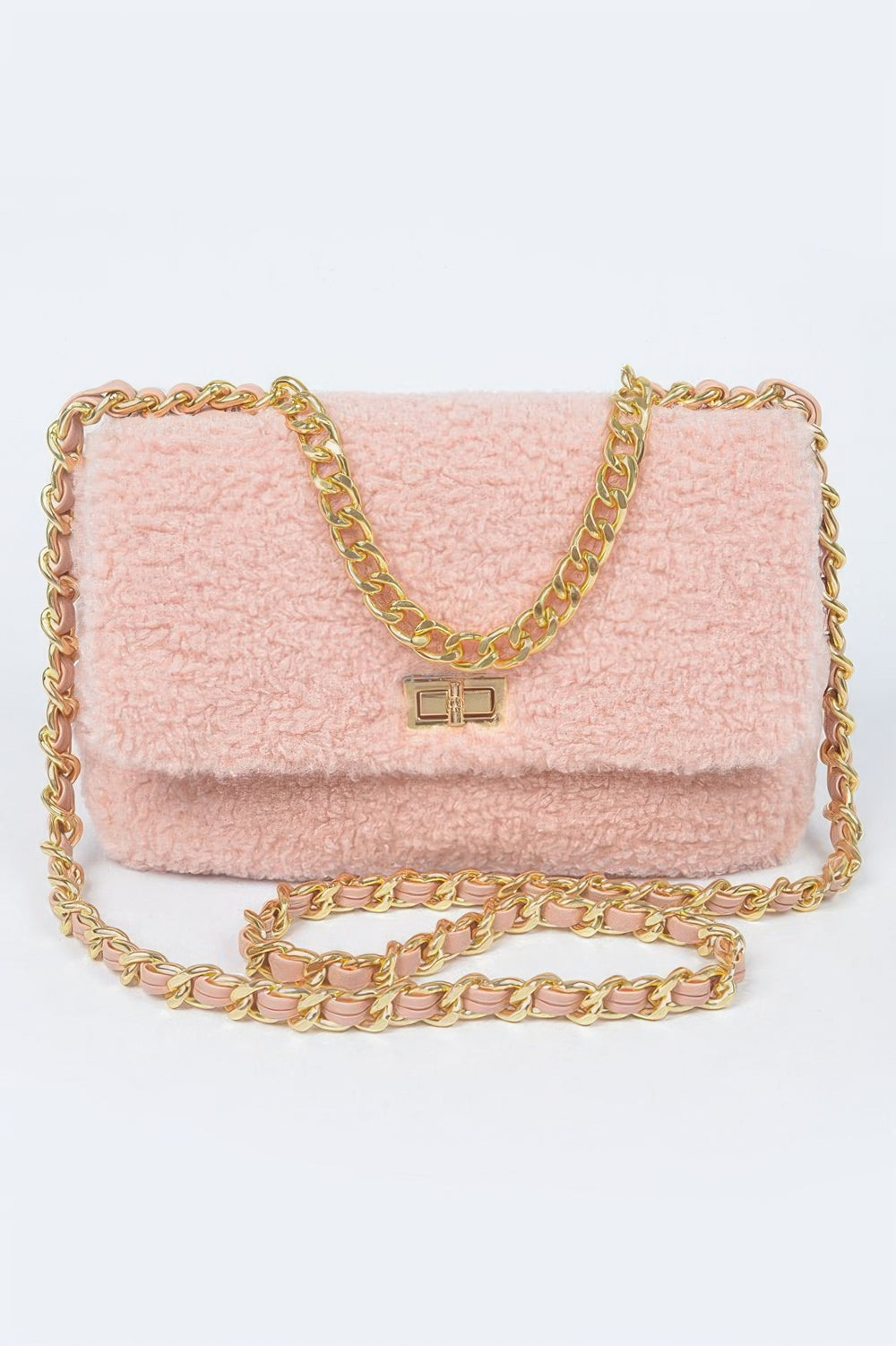 Faux Fur Chain Shoulder Bag