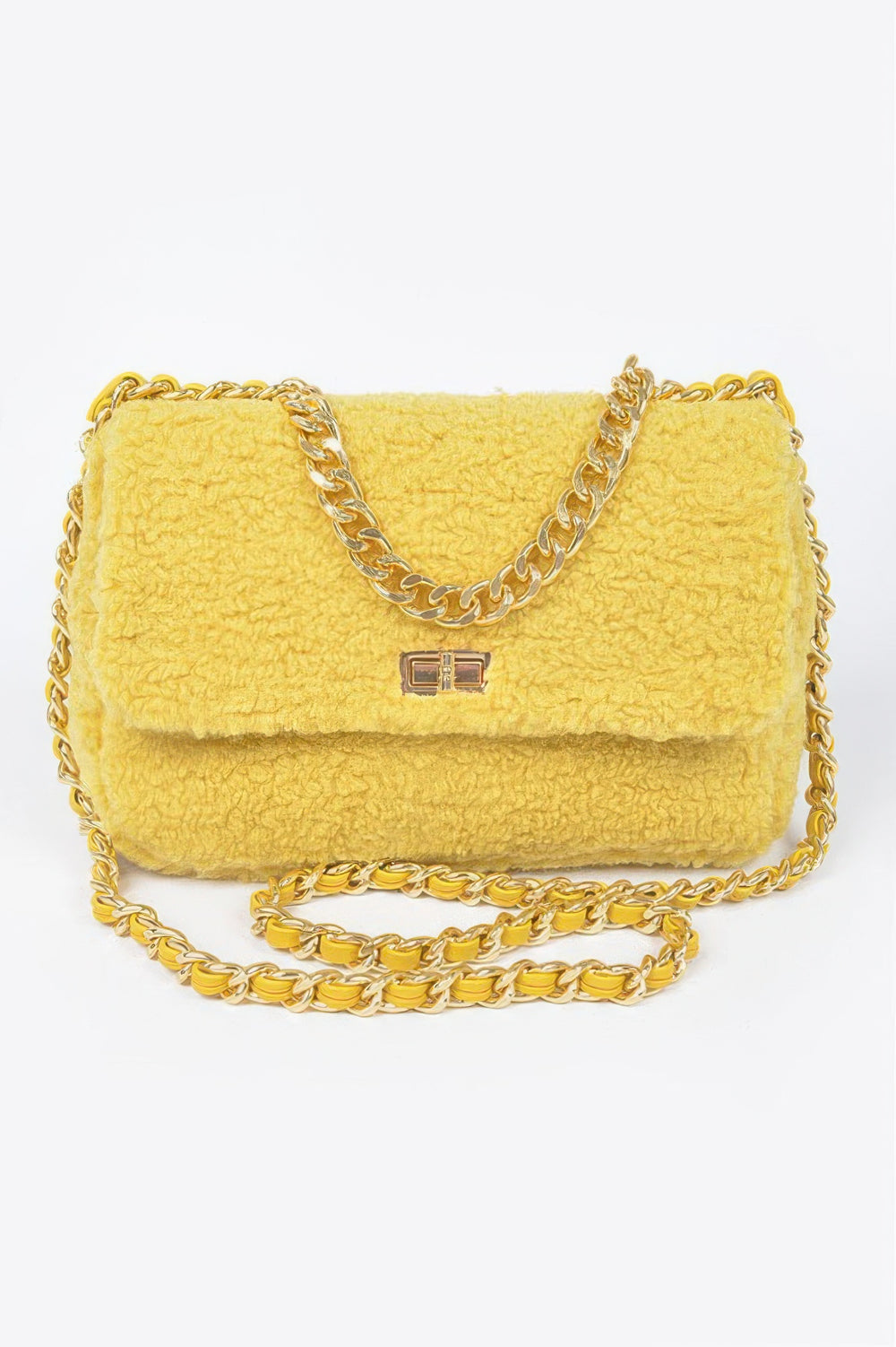 Faux Fur Chain Shoulder Bag
