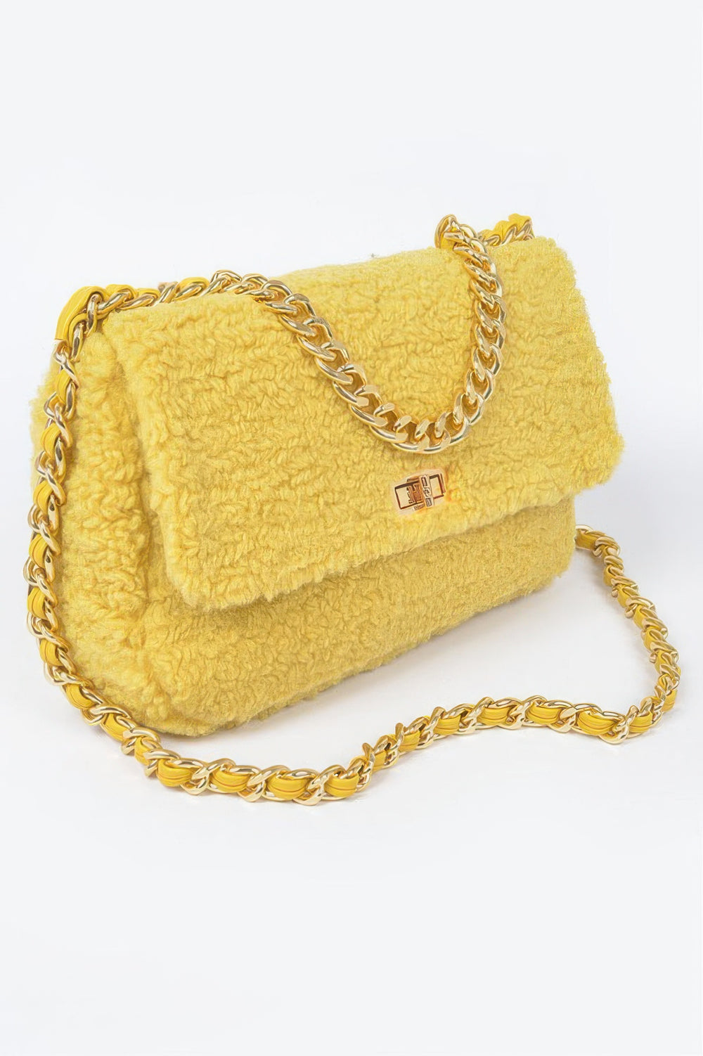 Faux Fur Chain Shoulder Bag