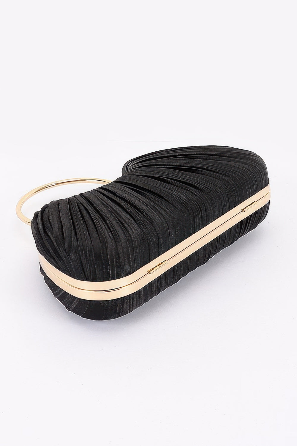 Pleated Fan Clutch with Ring Handle