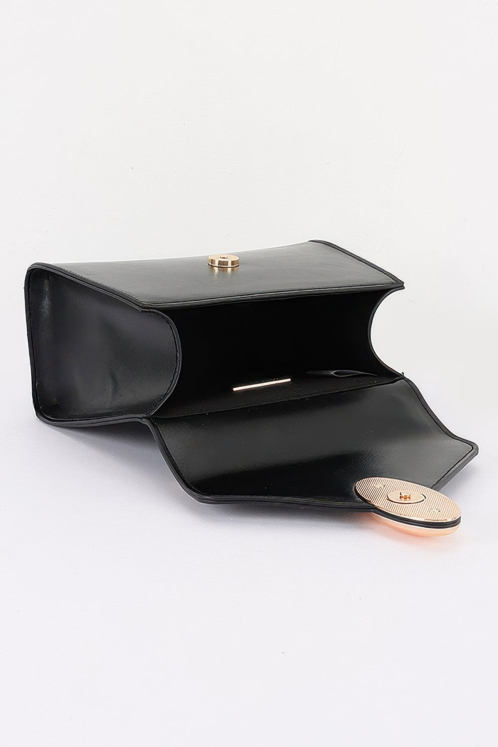 Faux Leather Top-Handle Flap Bag