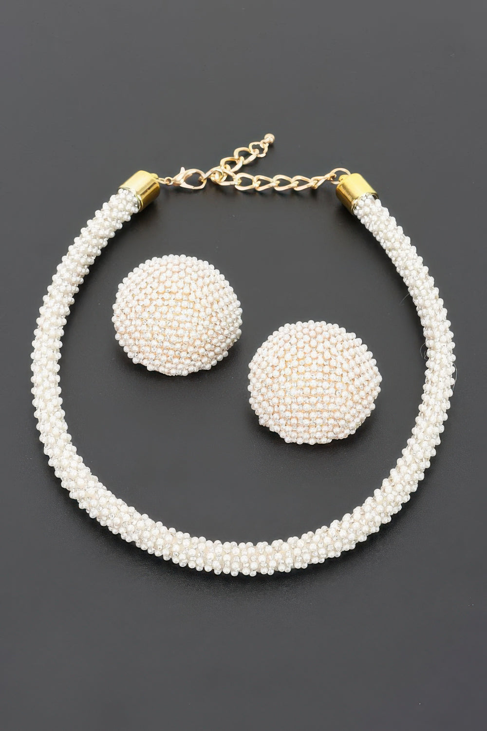 Beaded Choker & Stud Earring Set