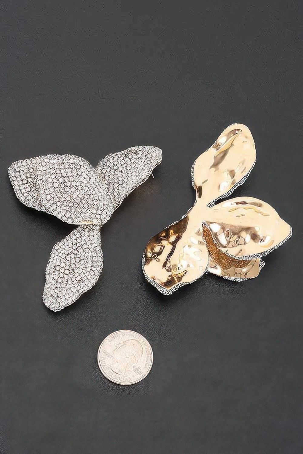 Rhinestone Four-Petal Statement Earrings