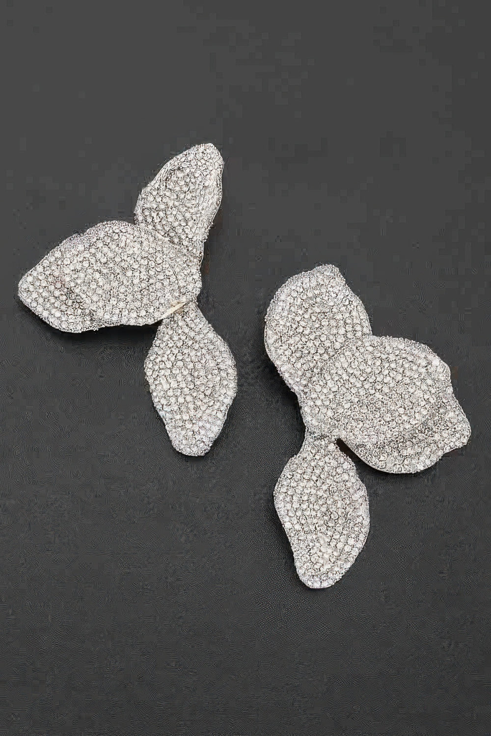 Rhinestone Four-Petal Statement Earrings