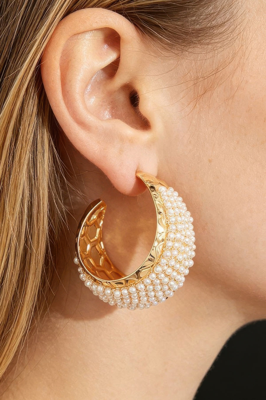 Beaded Cuff Hoop Earrings