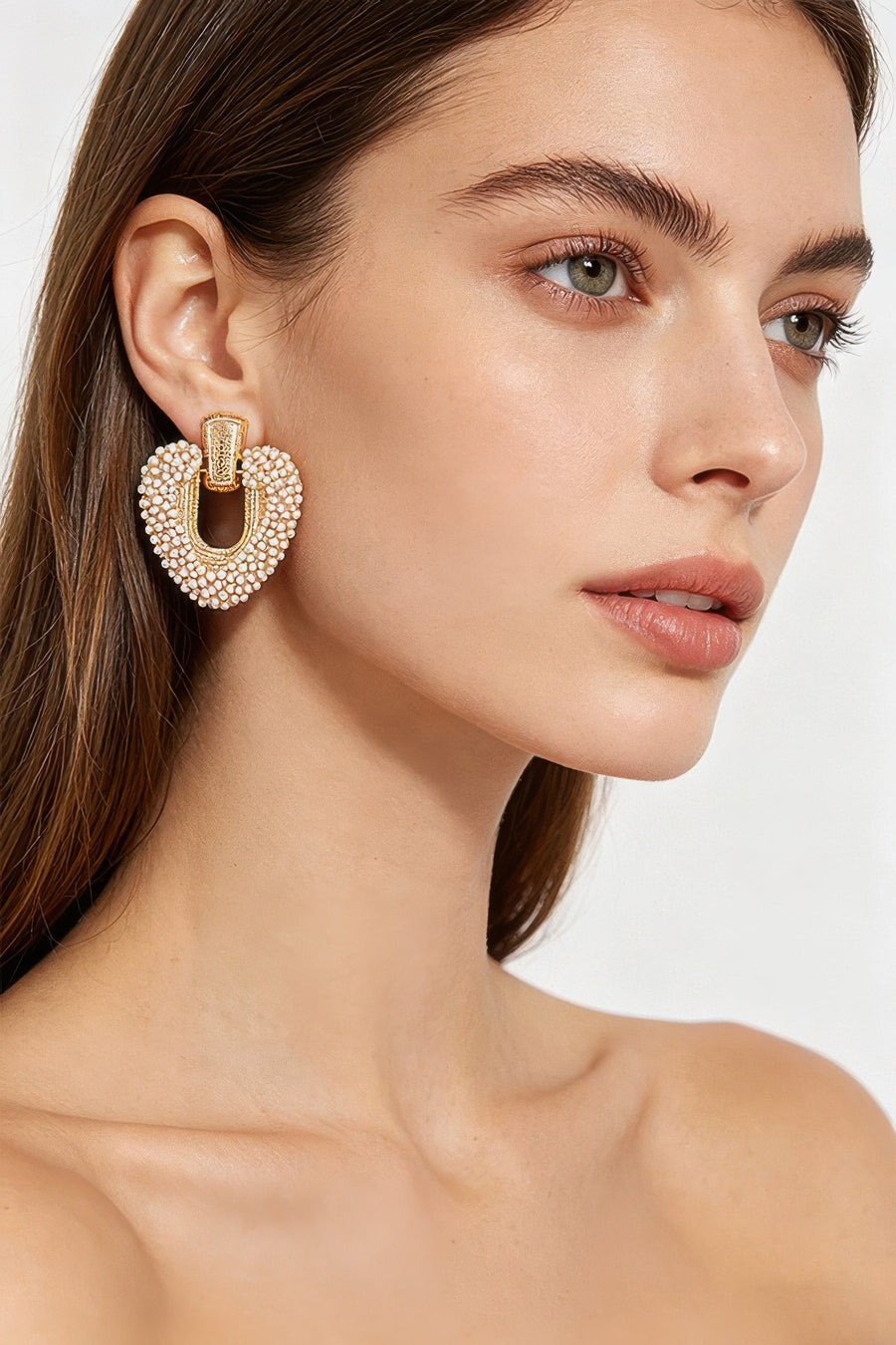 Beaded Door Knocker Earrings