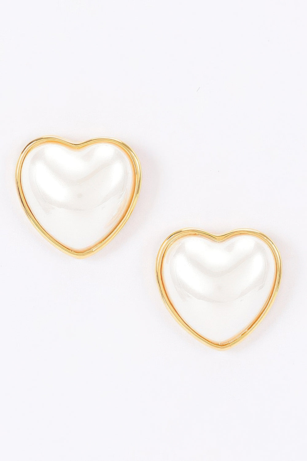 Heart Pearl Stud Earrings