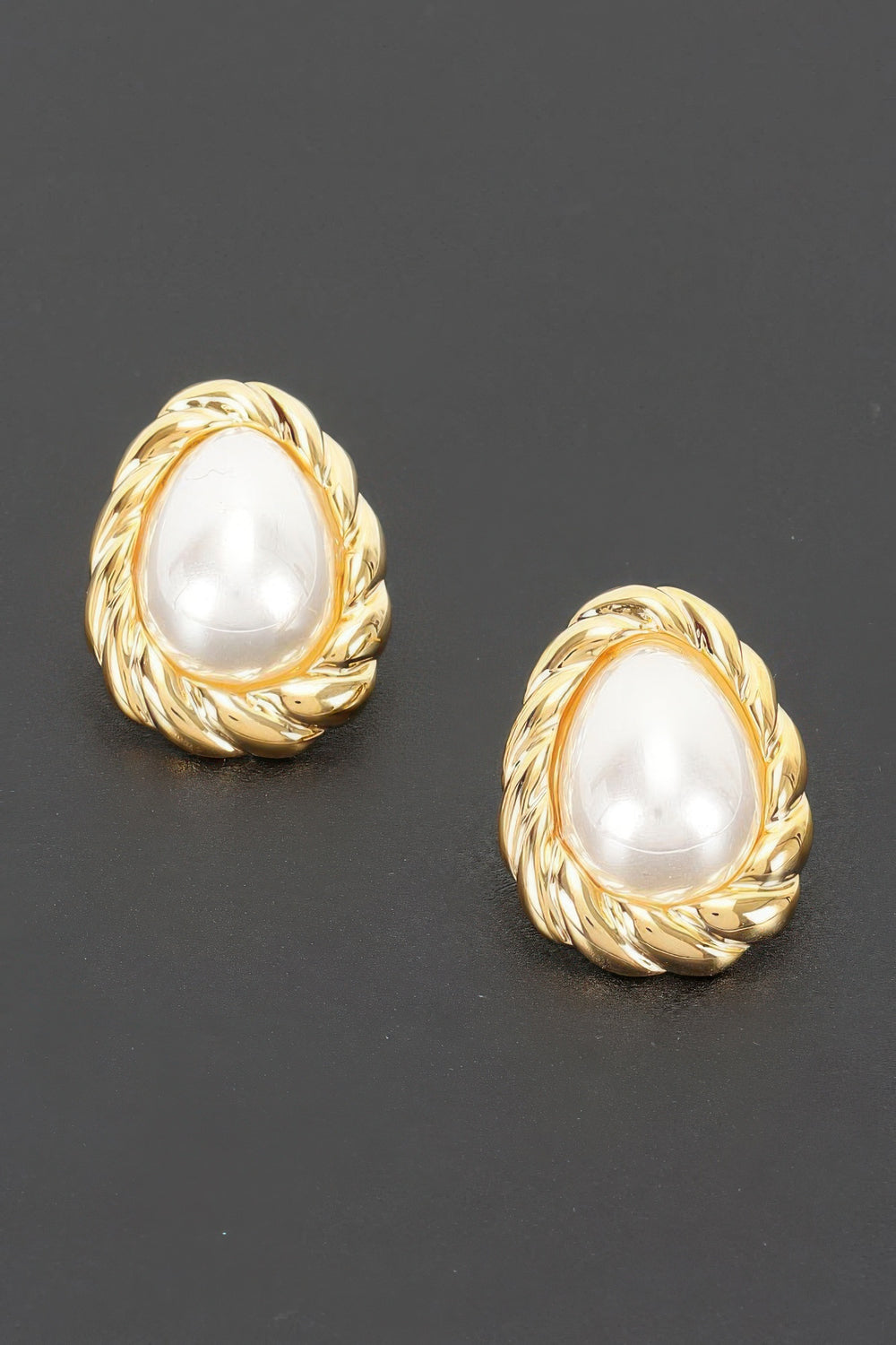 Teardrop Pearl Stud Earrings