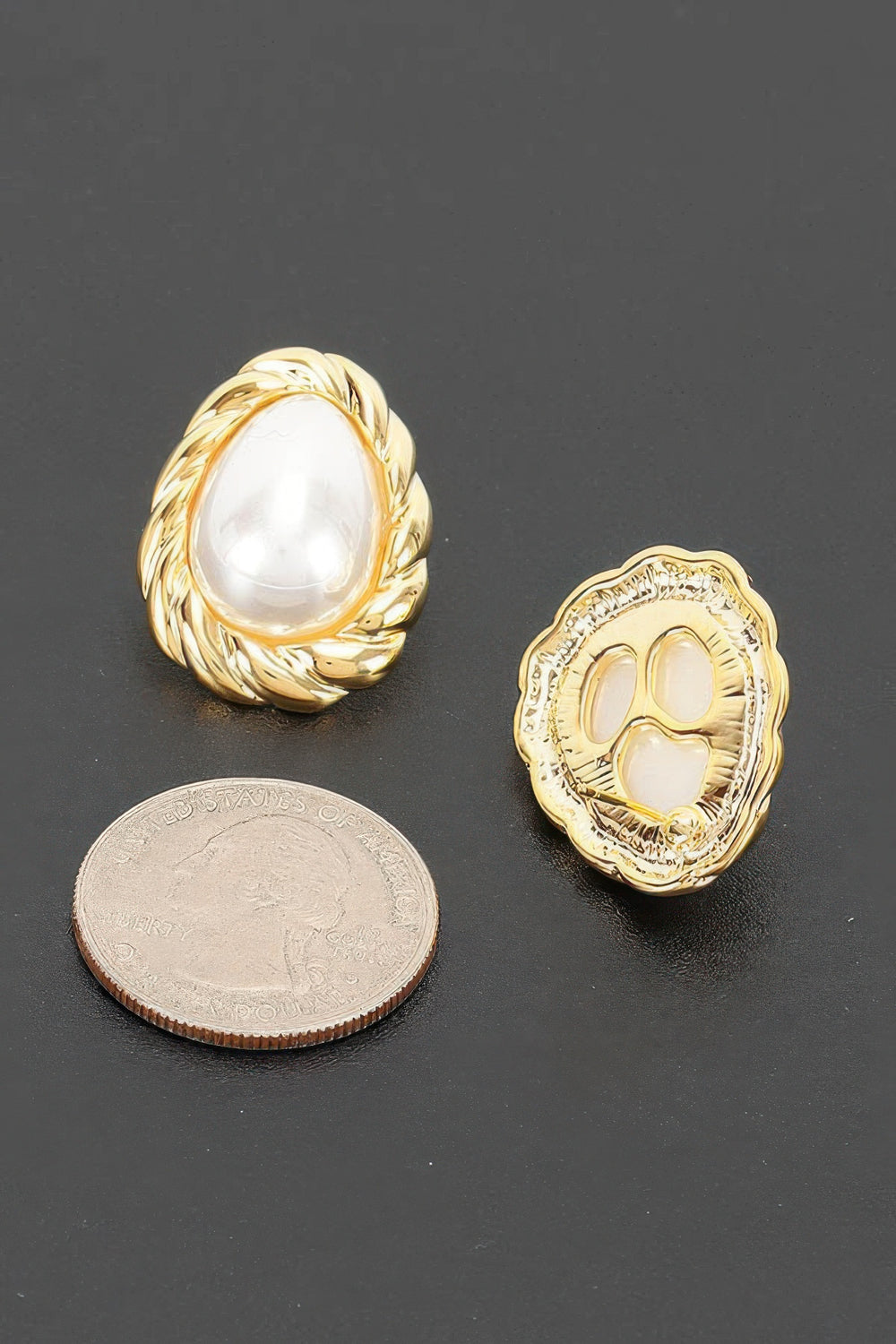Teardrop Pearl Stud Earrings