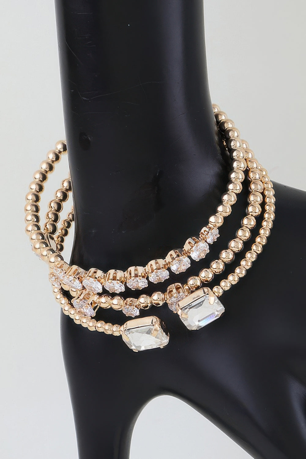 Layered Bead & Crystal Bracelet