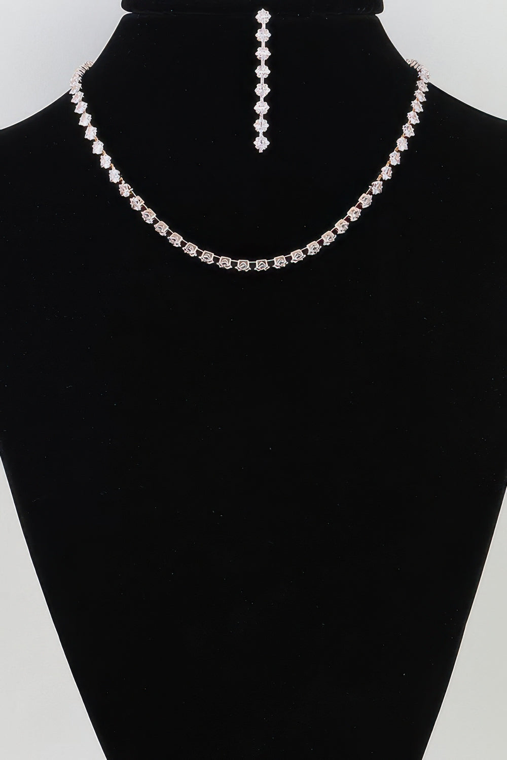 Cubic Zirconia Choker & Earring Set