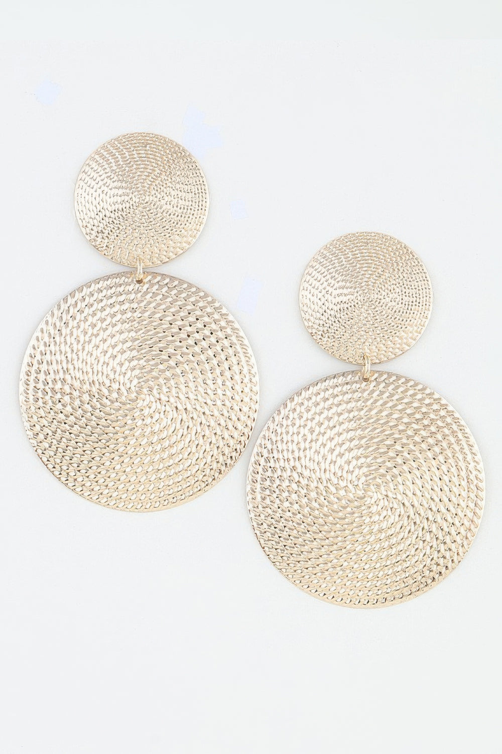 Engraved Disc Drop Earrings
