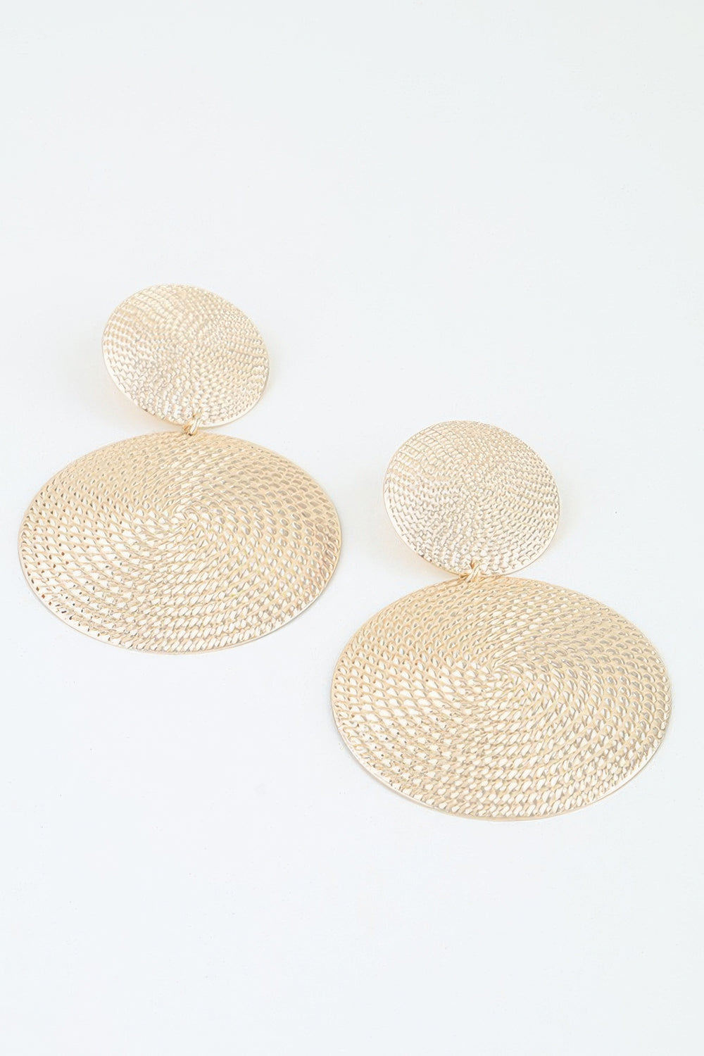 Engraved Disc Drop Earrings
