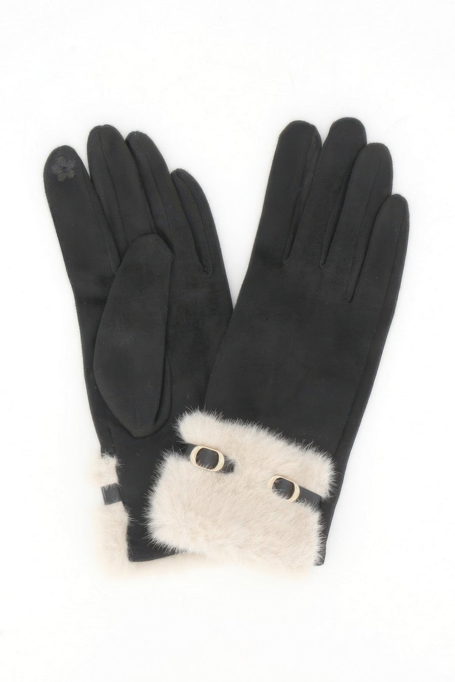 Faux Fur Cuff Touchscreen Gloves