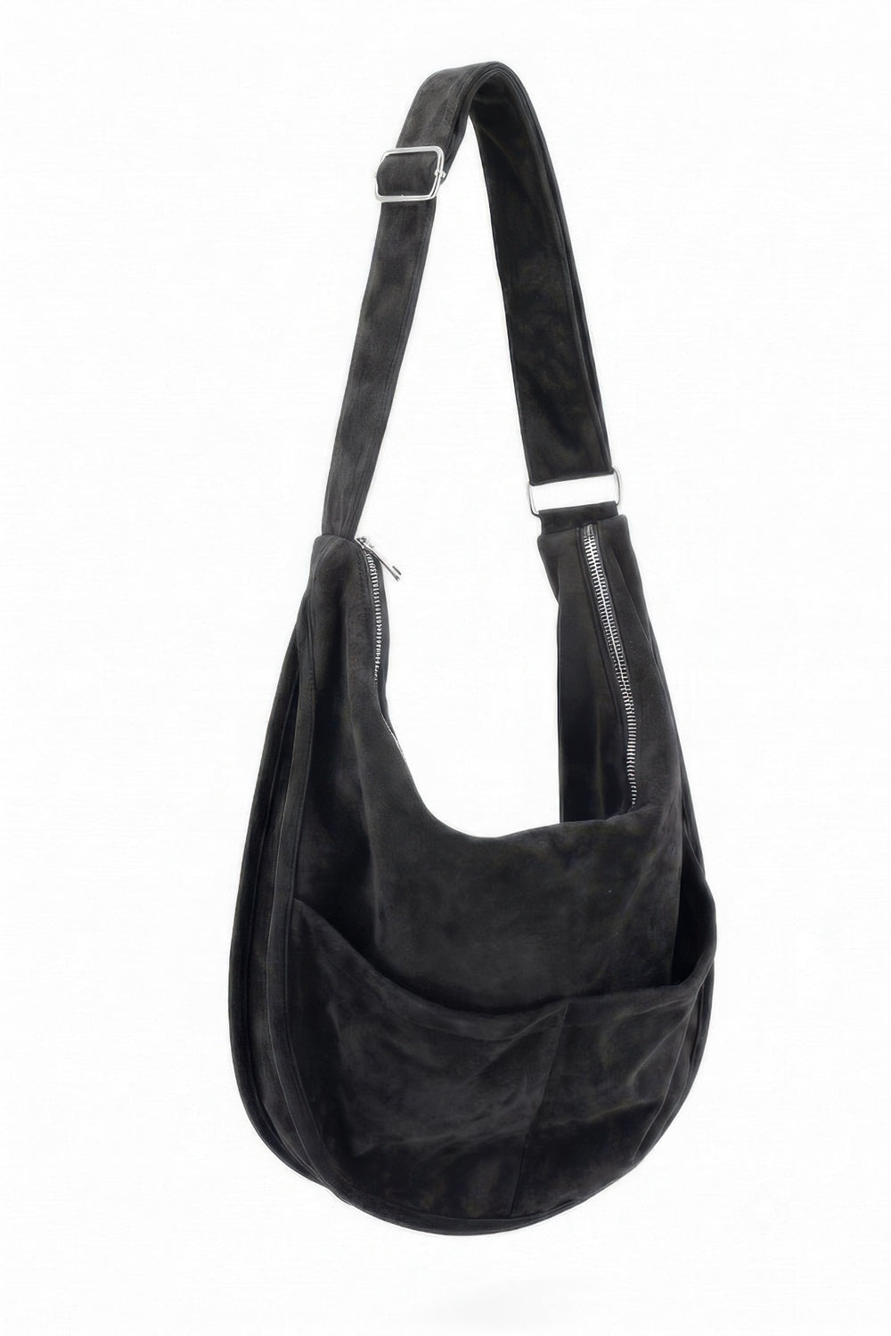 Faux Suede Slouch Hobo Bag