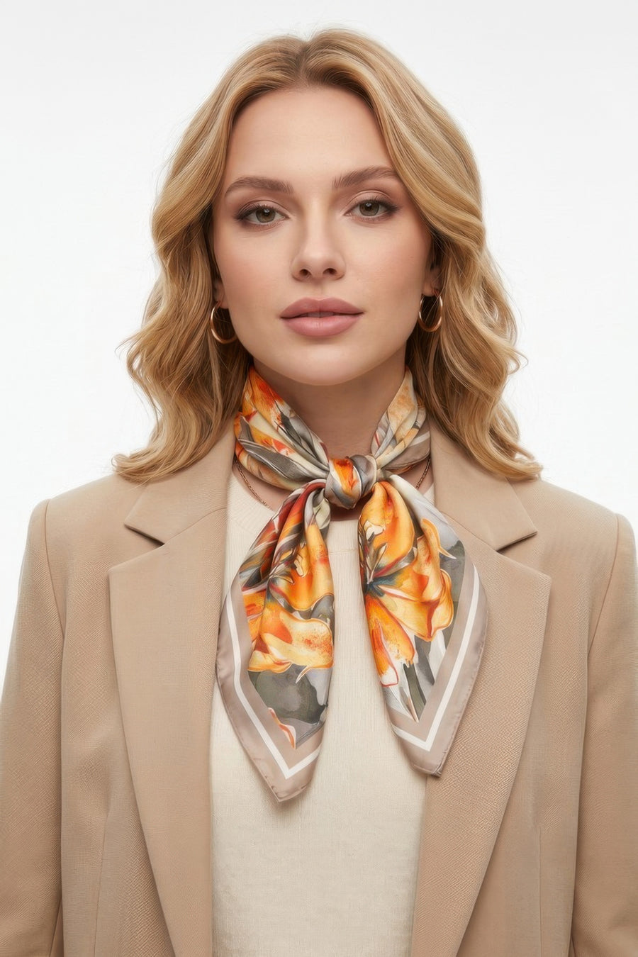 Watercolor Tulip Square Scarf