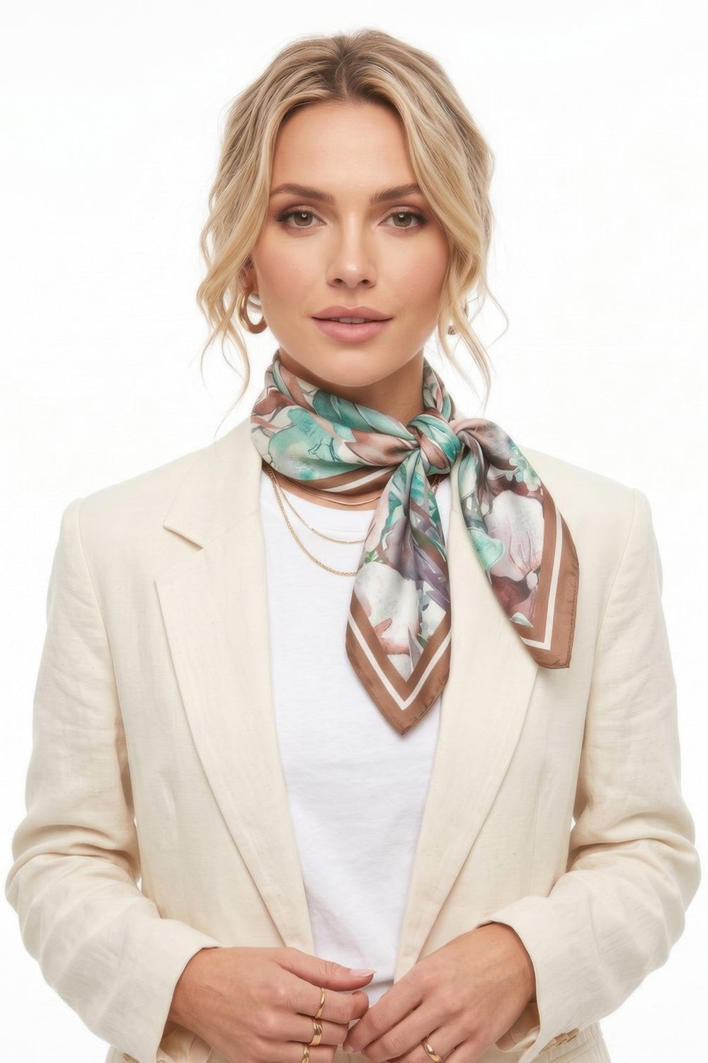 Watercolor Tulip Square Scarf