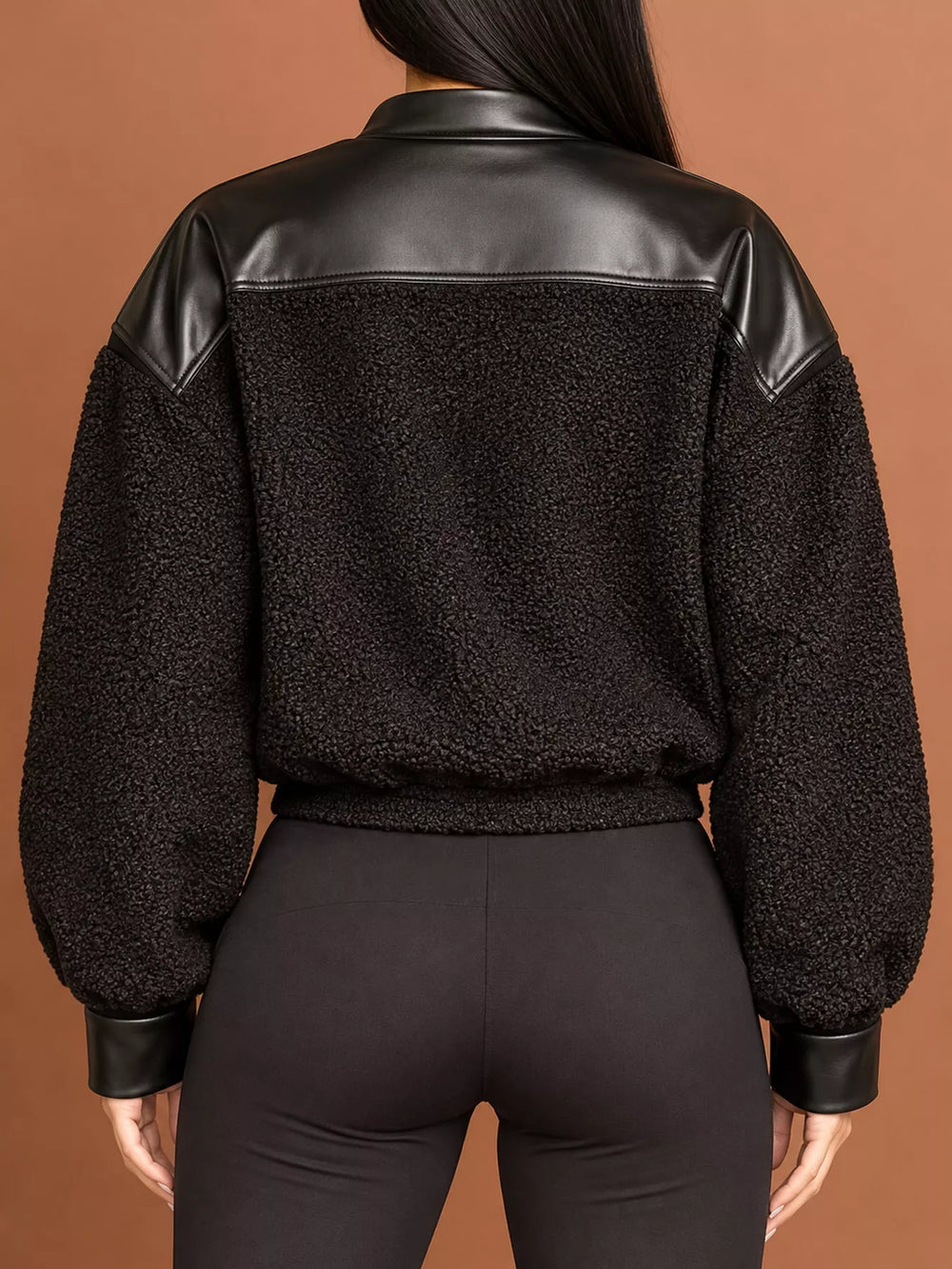 Sherpa Contrast Zip-Up Jacket