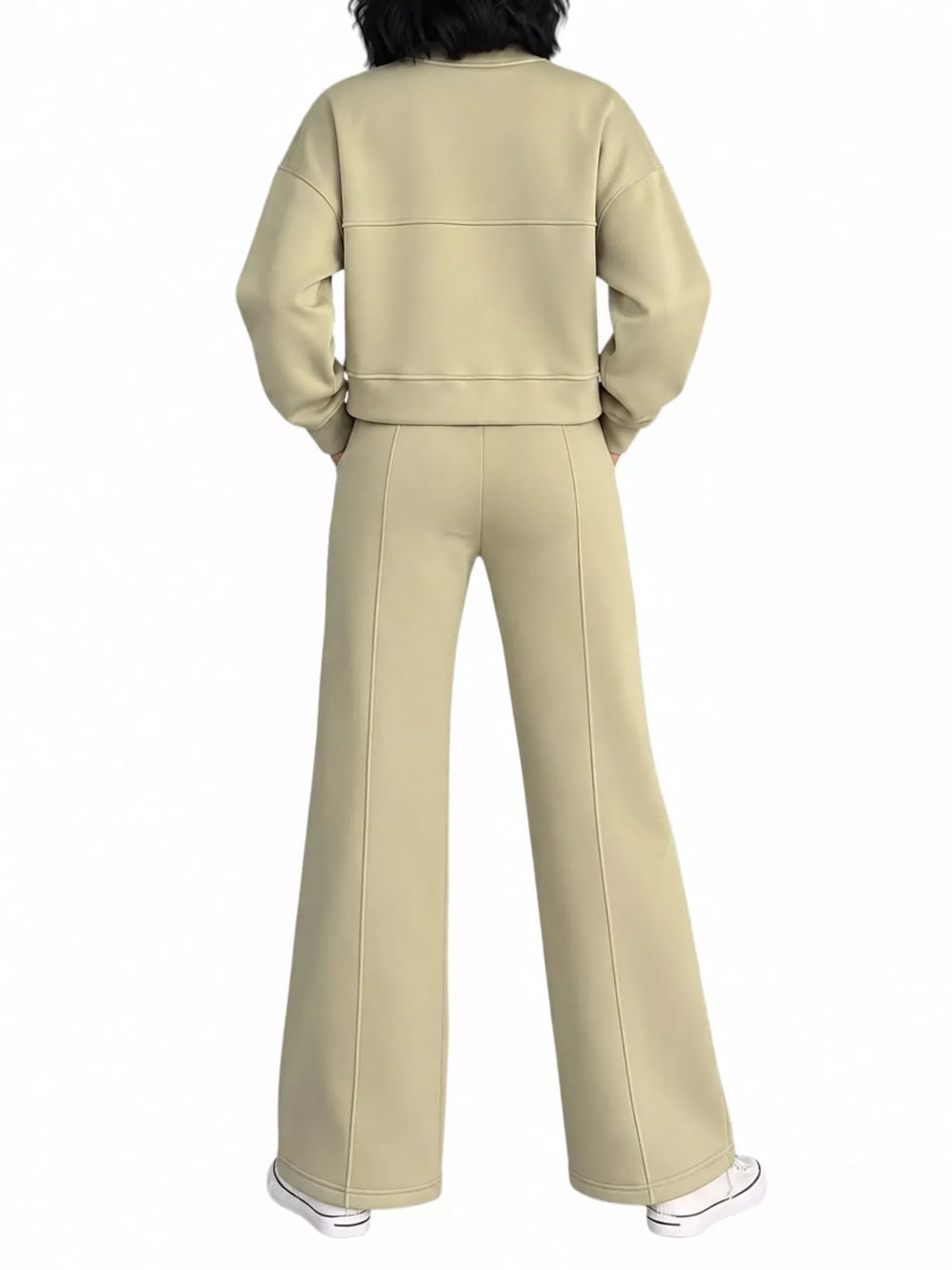 Zip-Up Jacket and Wide-Leg Sweatpants Set