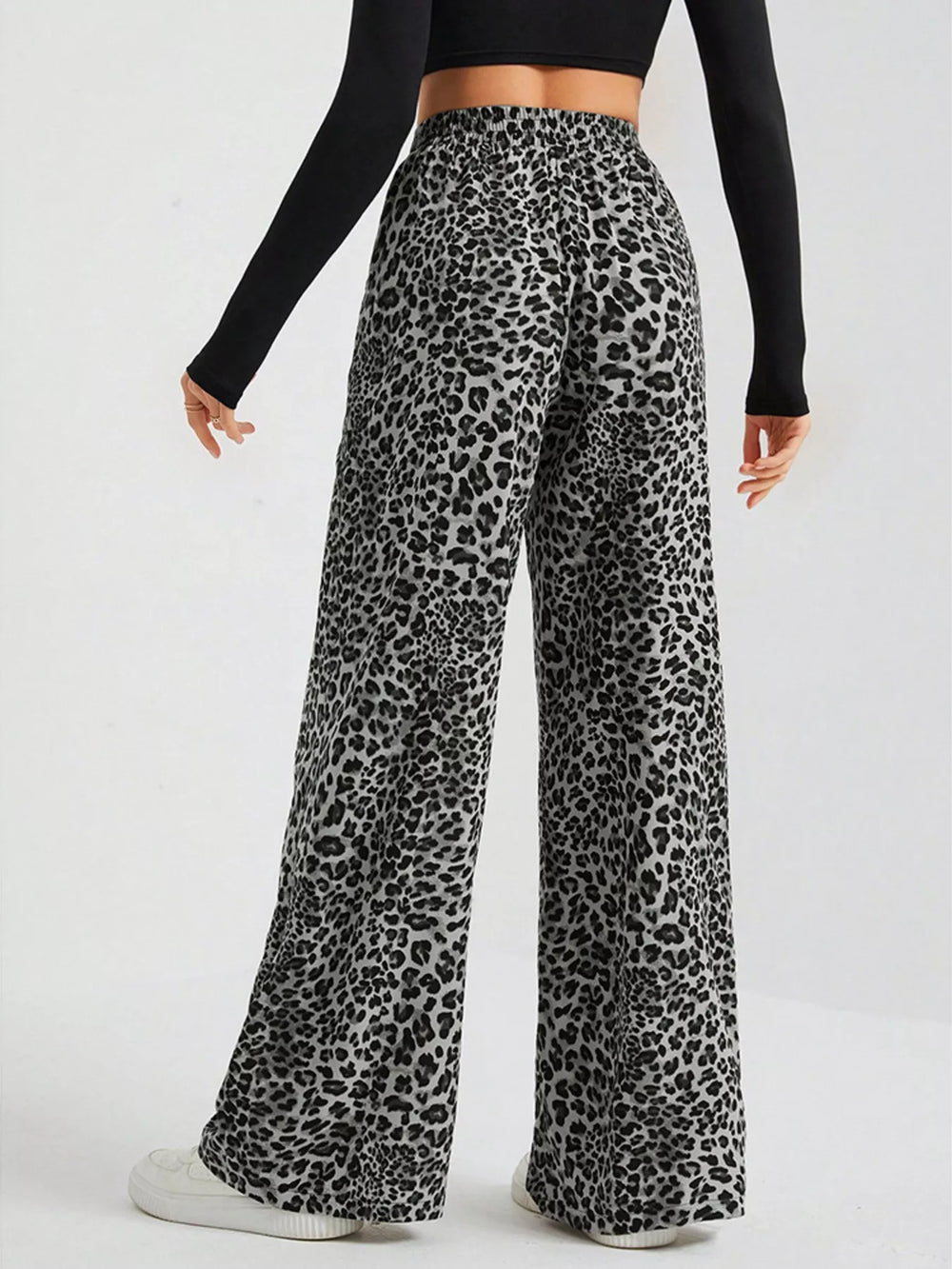 Leopard Print Wide Leg Pants