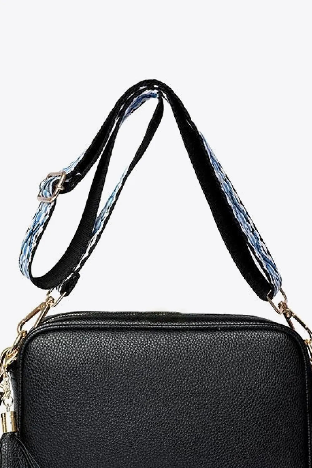 Tassel Faux Leather Crossbody Bag