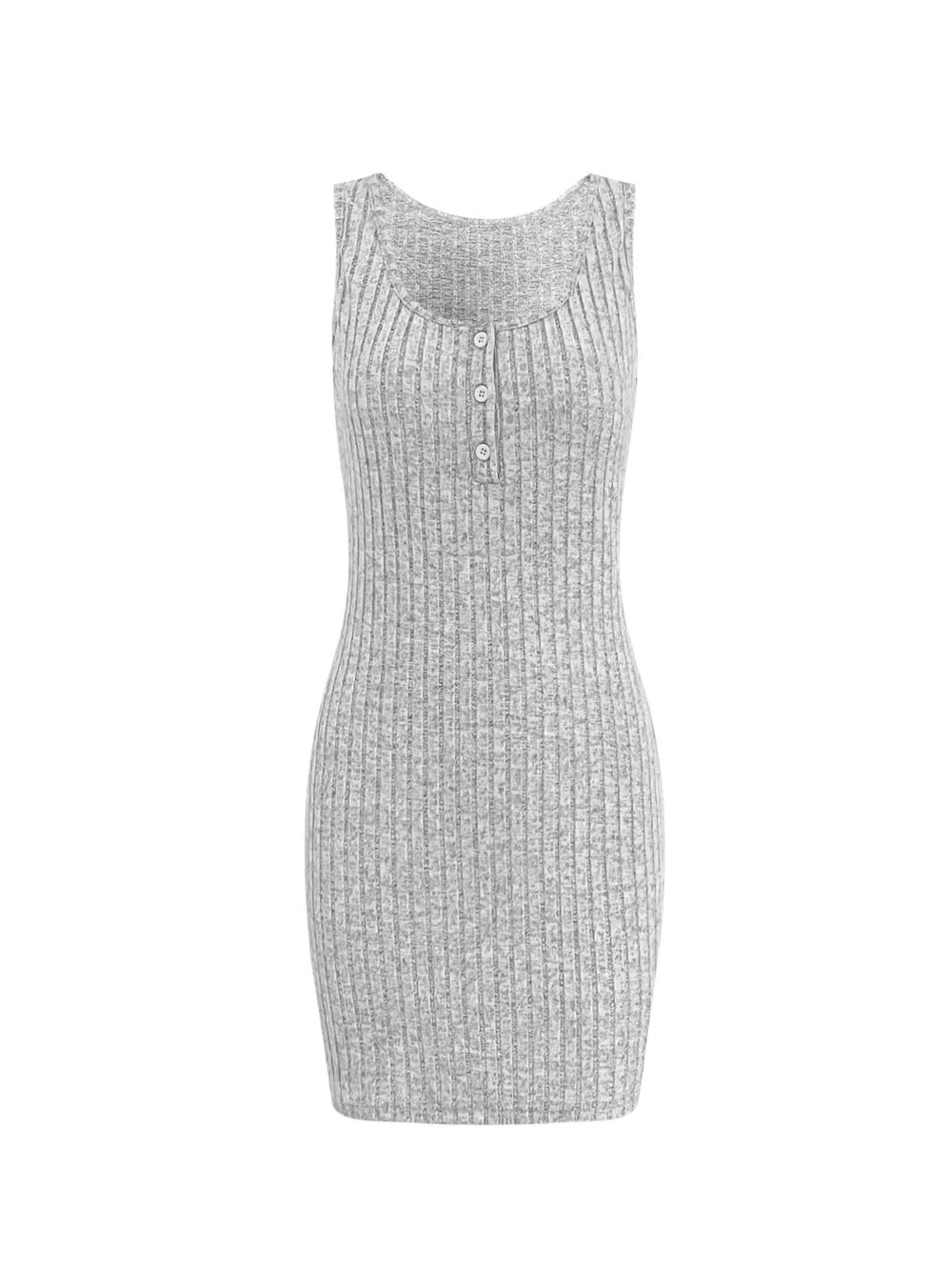 Ribbed Button-Front Dress and Cardigan Sweater Set