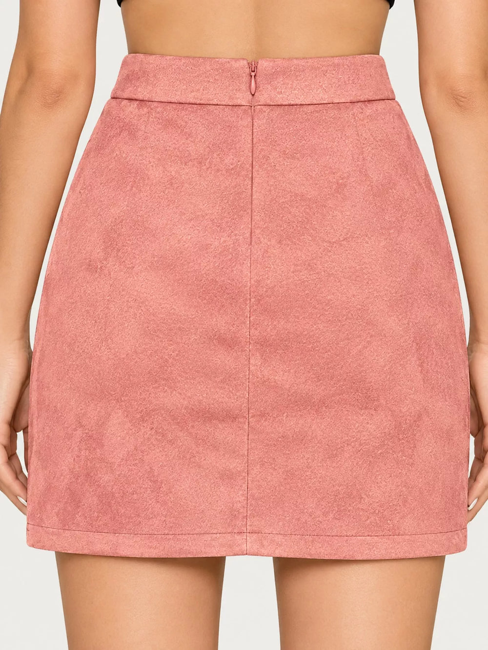 High-Waisted Slit Mini Skirt