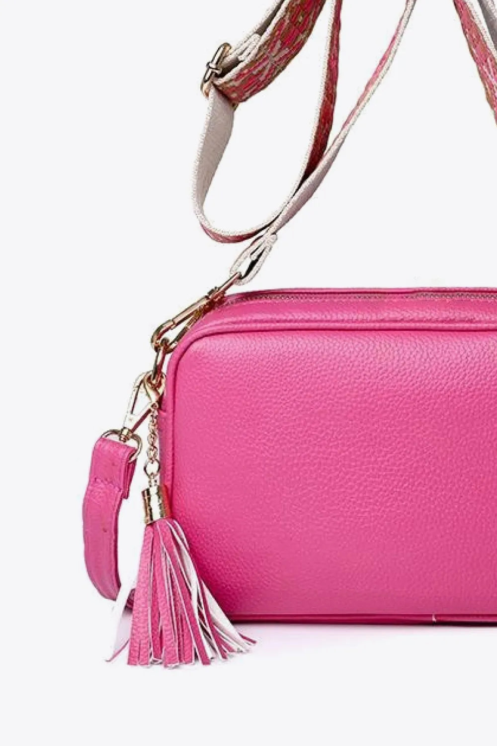 Tassel Faux Leather Crossbody Bag