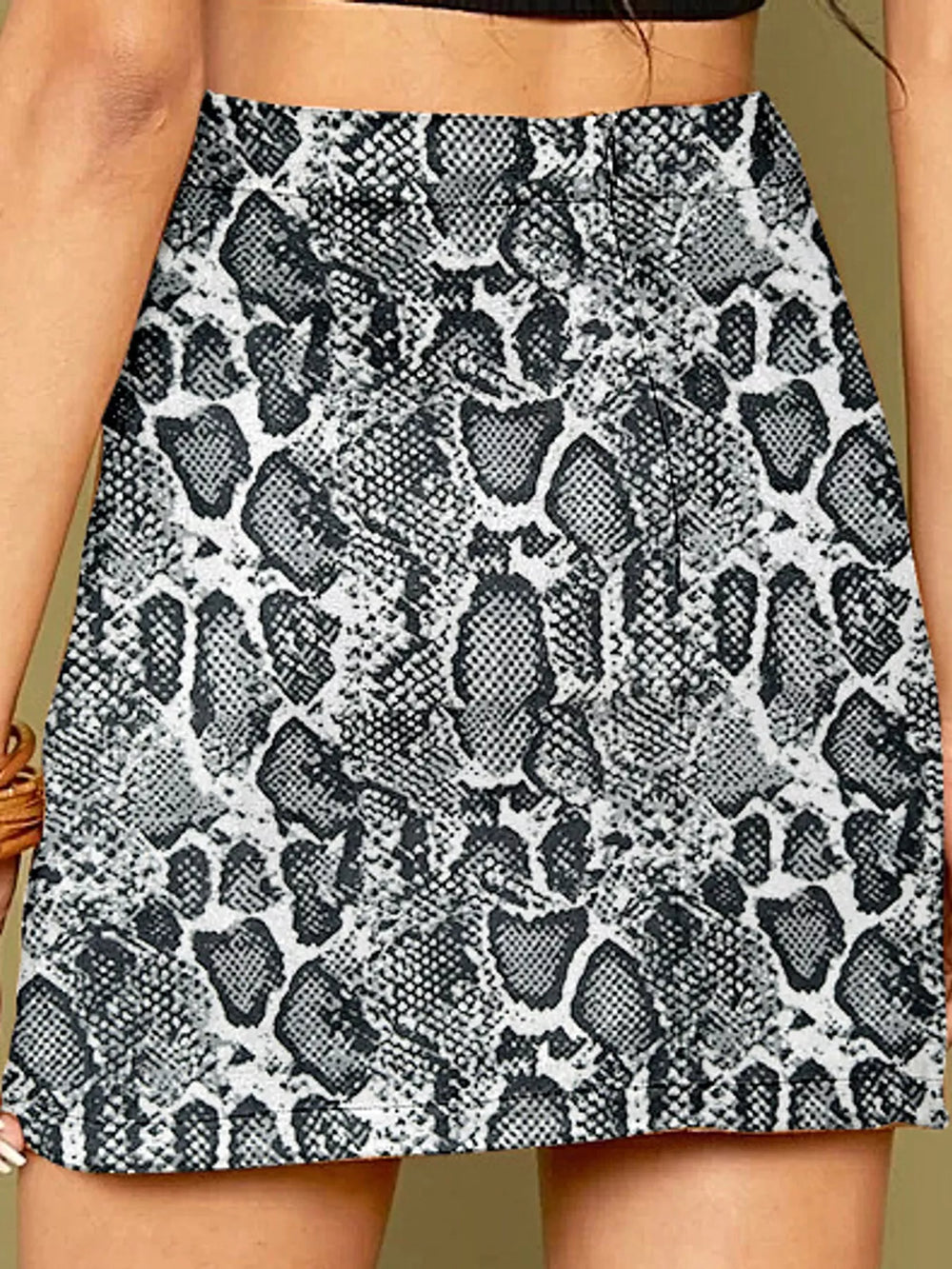High-Waisted Slit Mini Skirt
