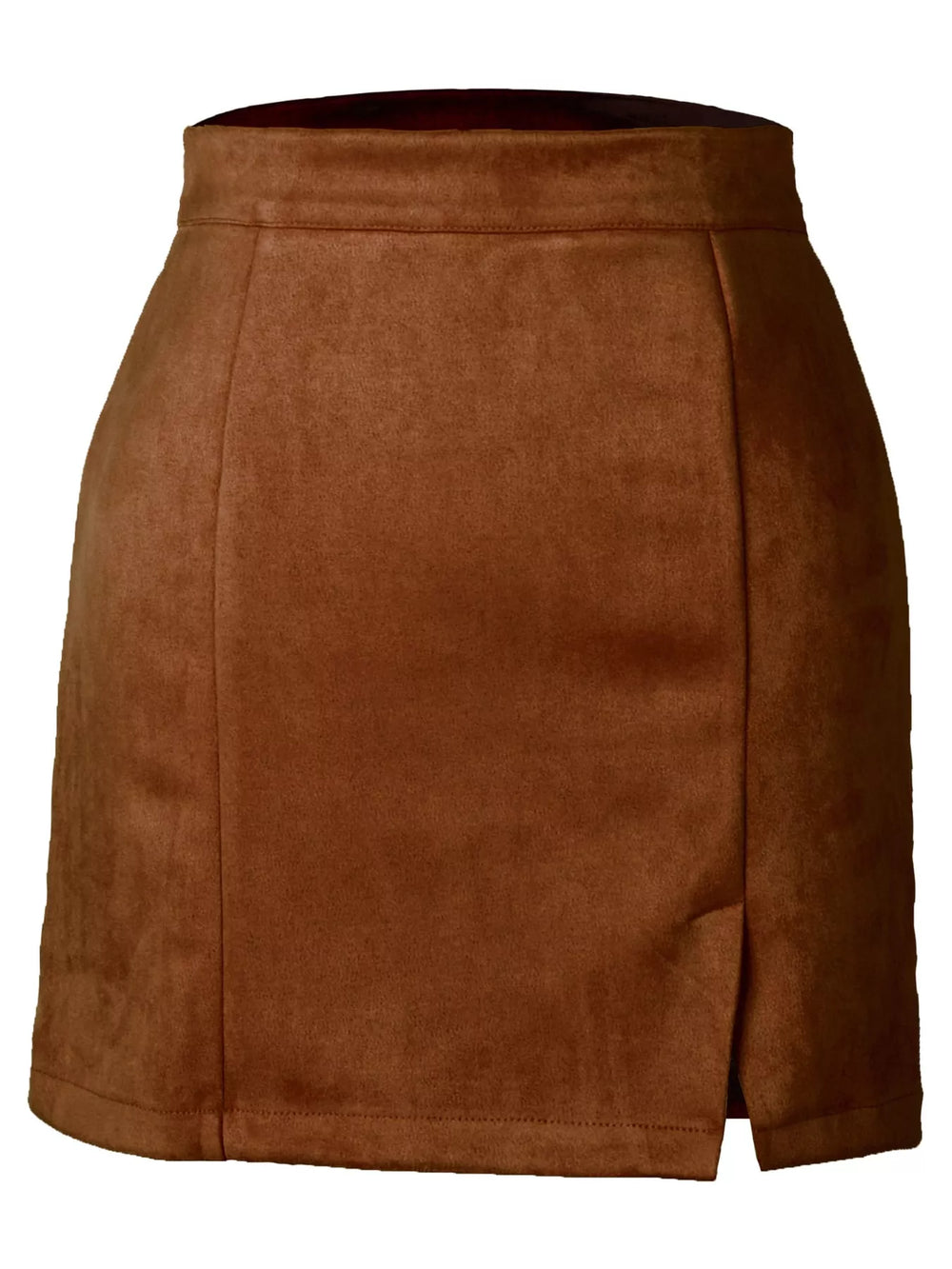 High-Waisted Slit Mini Skirt