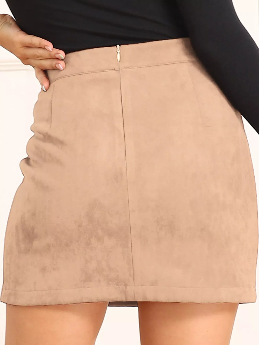 High-Waisted Slit Mini Skirt