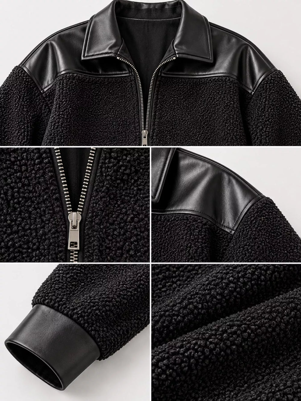 Sherpa Contrast Zip-Up Jacket
