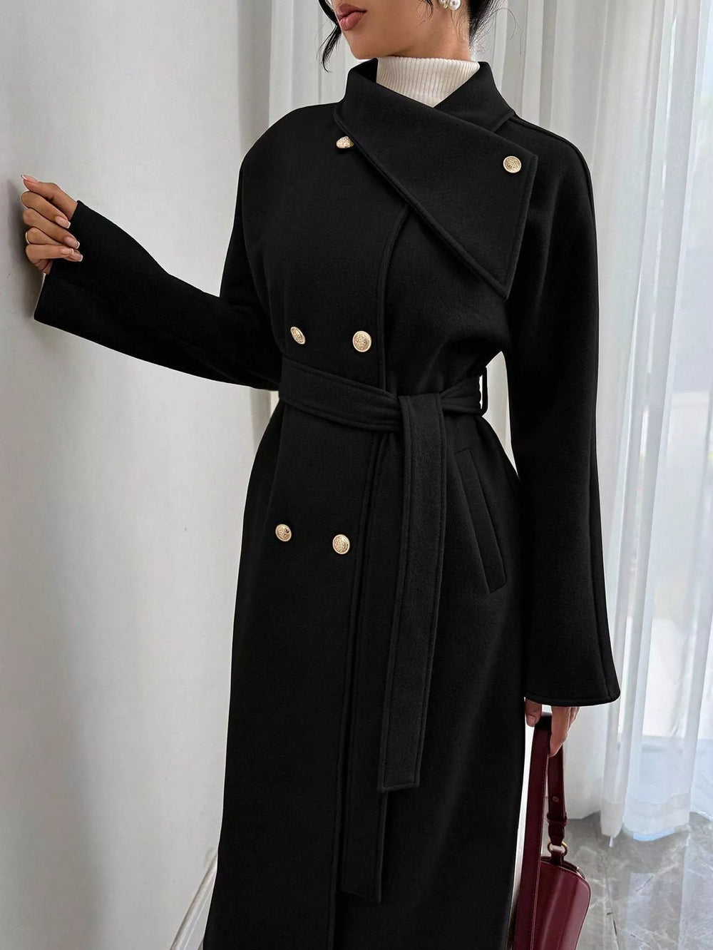 Double-Breasted Longline Coat