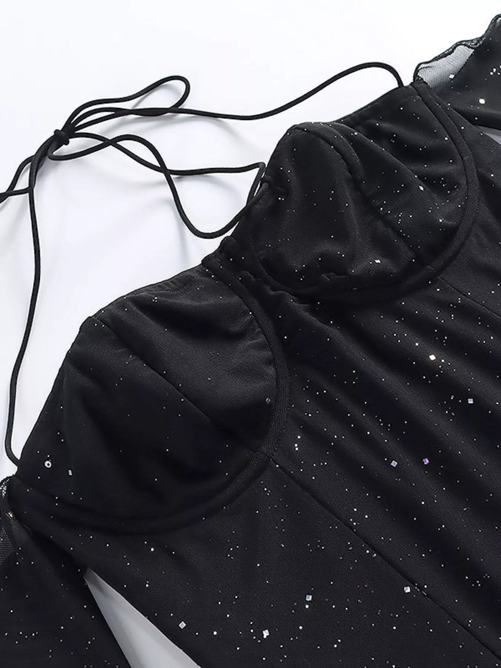 Glitter Mini Dress with Sleeves