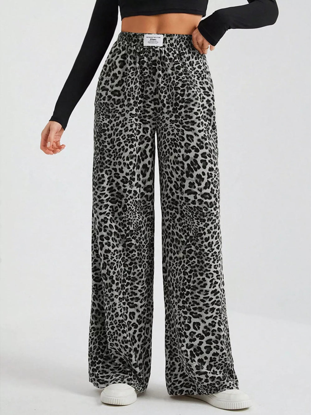 Leopard Print Wide Leg Pants