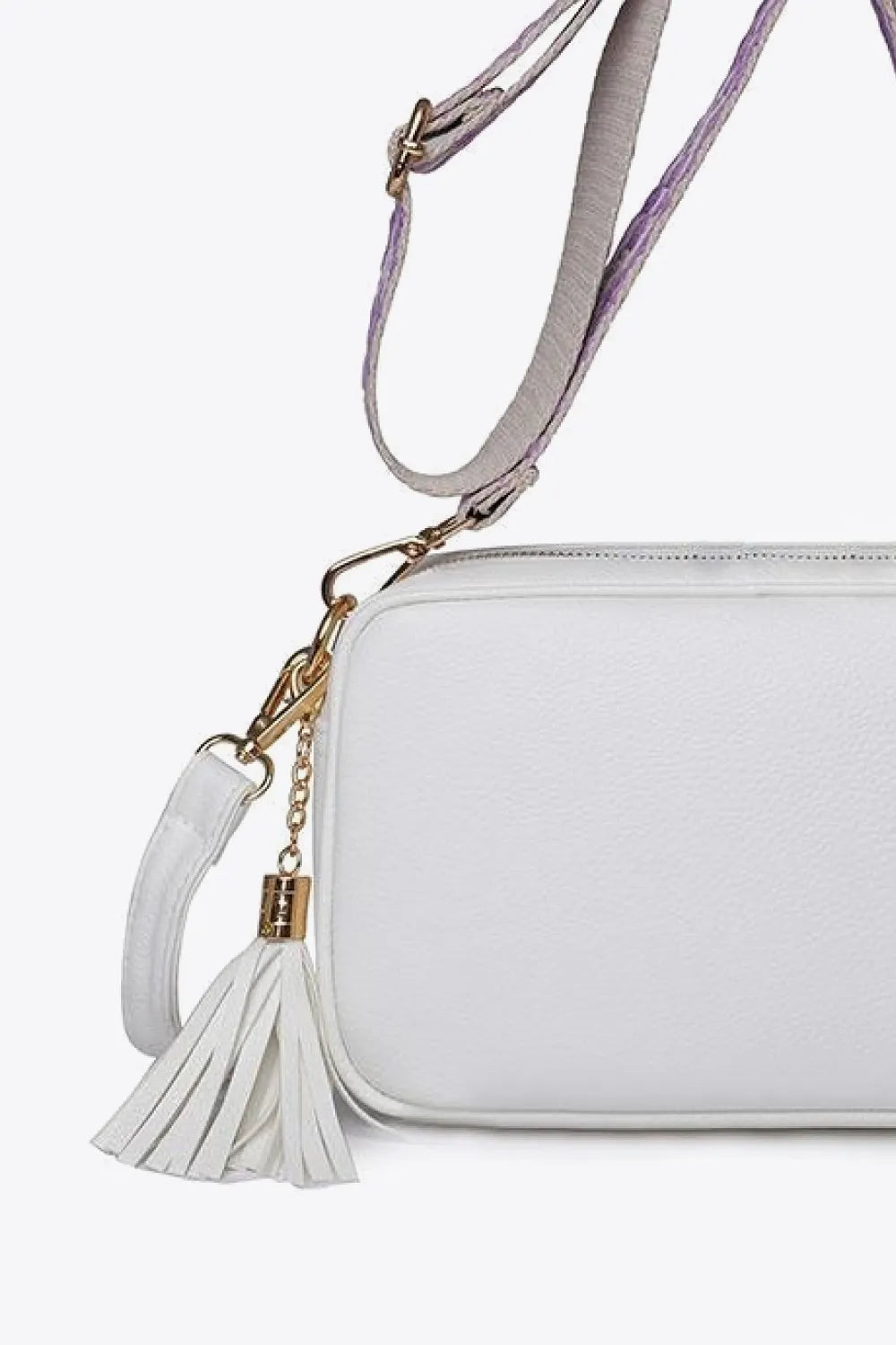 Tassel Faux Leather Crossbody Bag