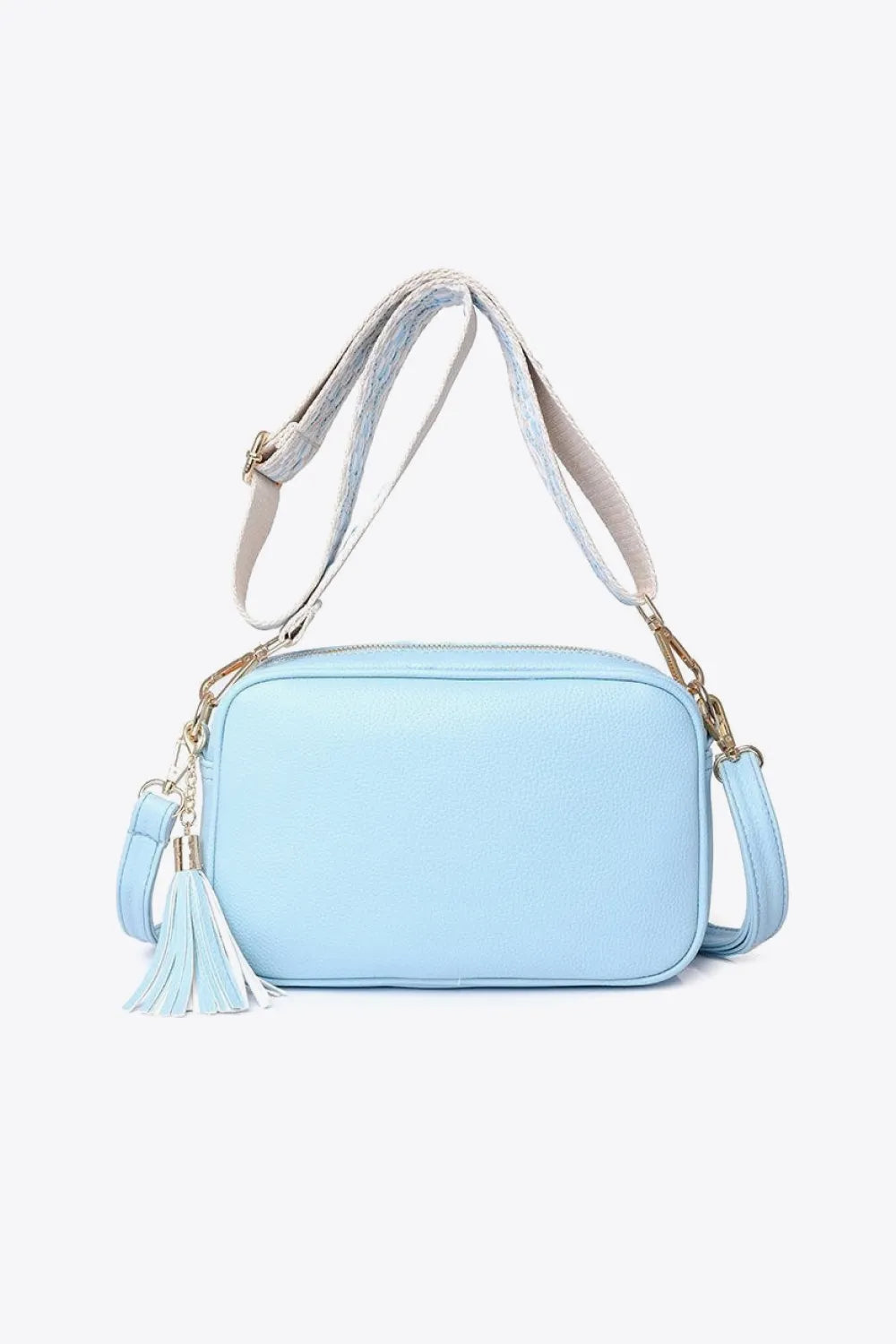 Tassel Faux Leather Crossbody Bag