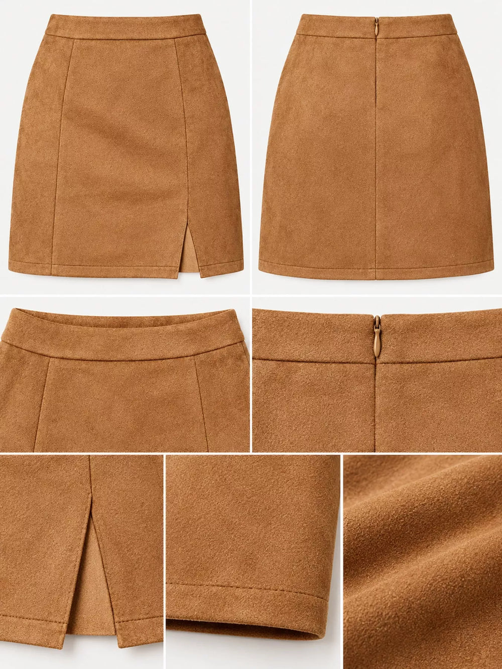 High-Waisted Slit Mini Skirt