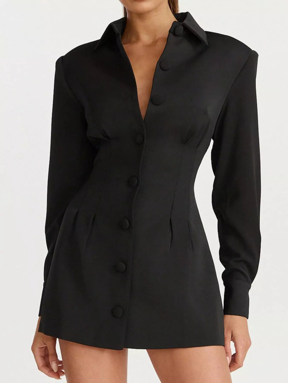 Corset Button-Down Blazer Dress