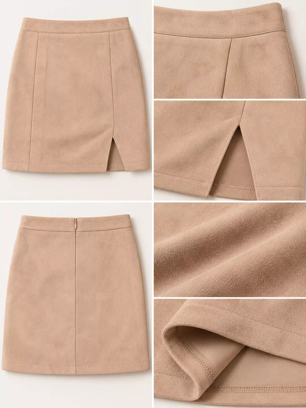 High-Waisted Slit Mini Skirt