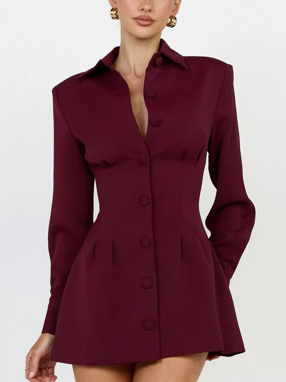 Corset Button-Down Blazer Dress