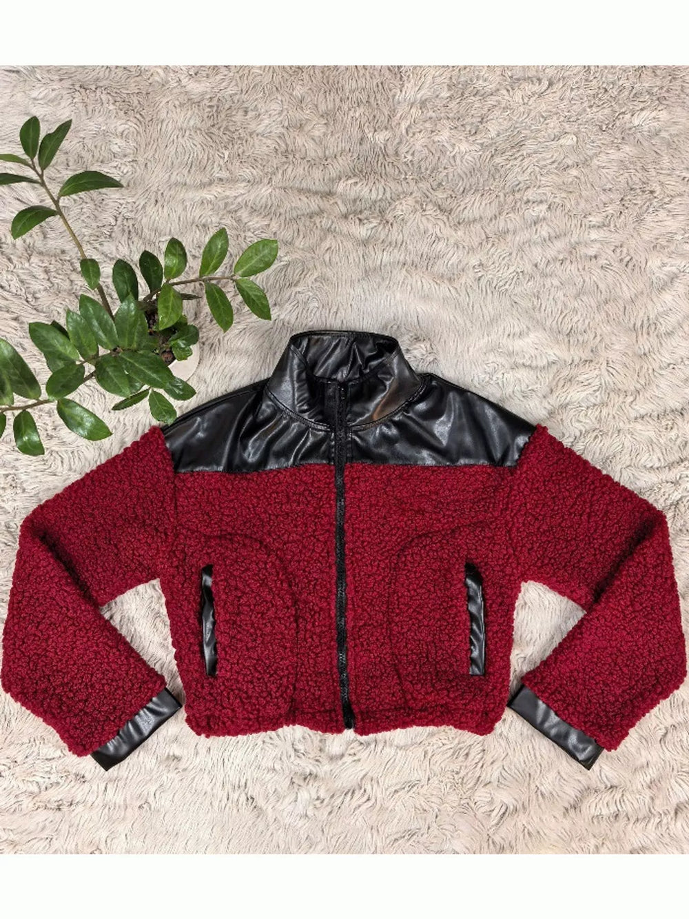 Sherpa Contrast Zip-Up Jacket